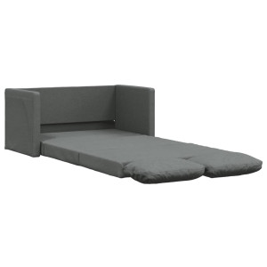 Sofá cama de suelo 2 en 1 tela gris oscuro 112x174x55 cm H