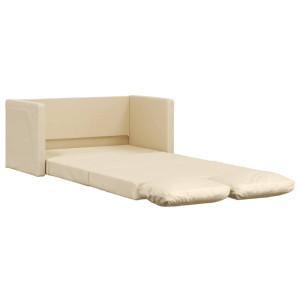 Sofá-cama sem pés 112x174x55 cm tecido cor creme H