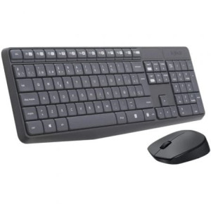 Teclado sem fio e mouse Logitech MK235 preto H