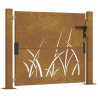 Puerta de jardín acero corten diseño hierba 105x80 cm 2