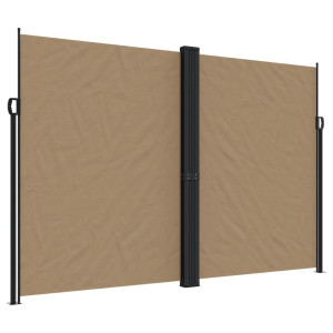 Toldo lateral retrátil 220x1000 cm cinzento-acastanhado H