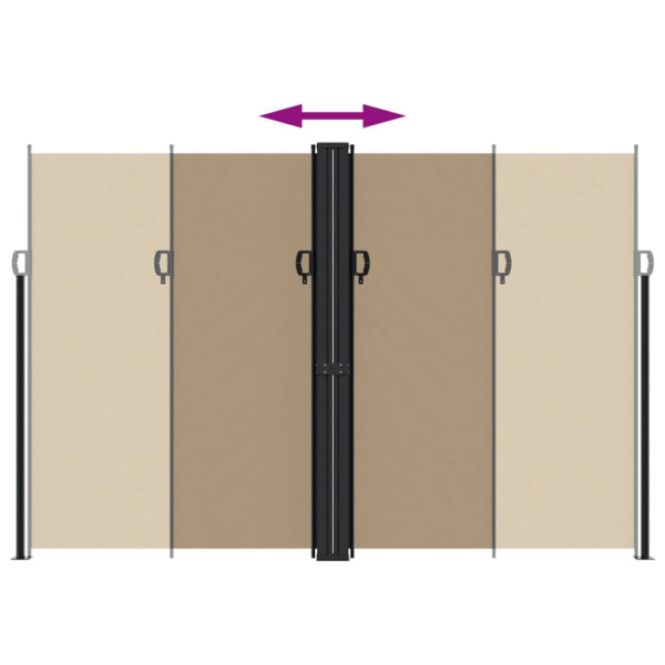 Toldo lateral retrátil 220x1000 cm cinzento-acastanhado M 5