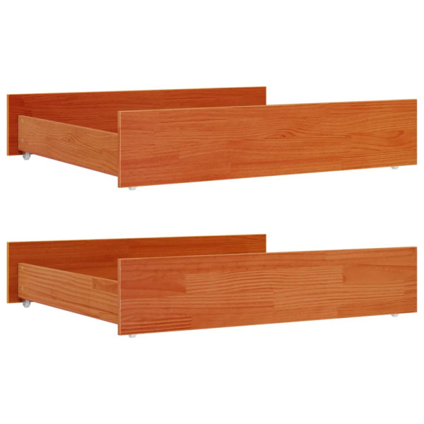 Gavetas para cama 2 pcs madeira de pinho maciça castanho mel M 2