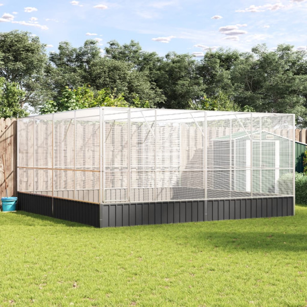 Pajarera de acero color plateado 418x414x212 cm M 3