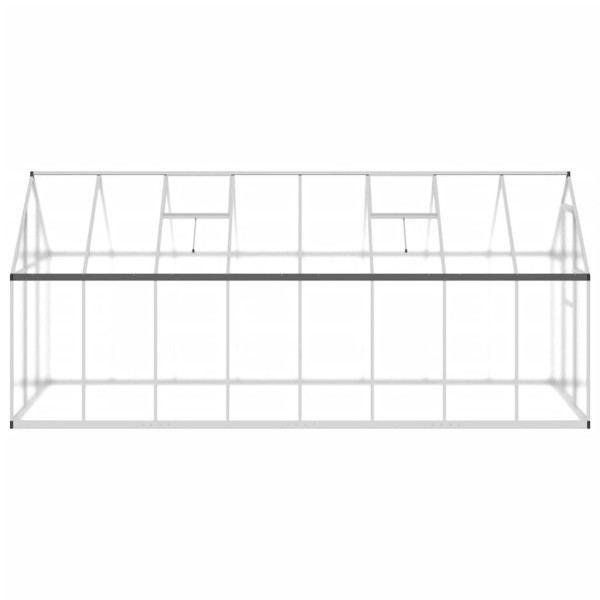 Invernadero con marco base aluminio plateado 445x169x195 cm M 4