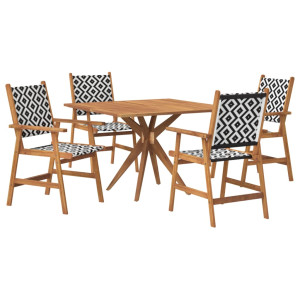 Conjunto de jantar p/ jardim 5 pcs madeira de acácia maciça H