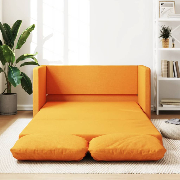 Sofá cama de suelo 2 en 1 tela amarillo oscuro 112x174x55 cm D