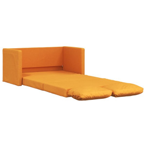 Sofá cama de suelo 2 en 1 tela amarillo oscuro 112x174x55 cm H