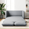 Sofá cama de suelo 2 en 1 tela gris claro 112x174x55 cm 4