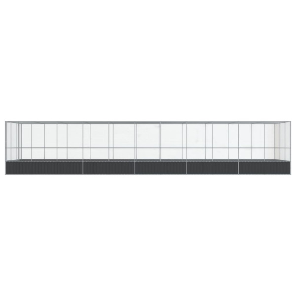 Aviário com extensão 1139x307x212 cm aço prateado M 3