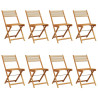 Sillas de jardín plegables 8 uds madera maciza acacia beige 2