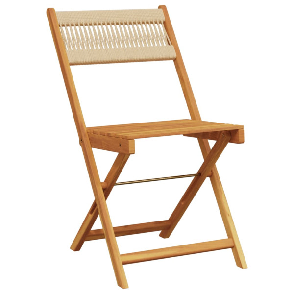 Juego de bistro de 3 piezas polipropileno y madera maciza beige M 5