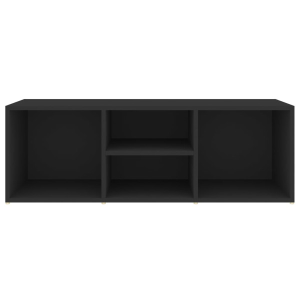 Banco zapatero de madera contrachapada negro 105x35x35 cm M 4