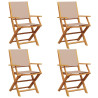 Cadeiras jardim dobráveis 4pcs tecido/madeira cinza-acastanhado 2