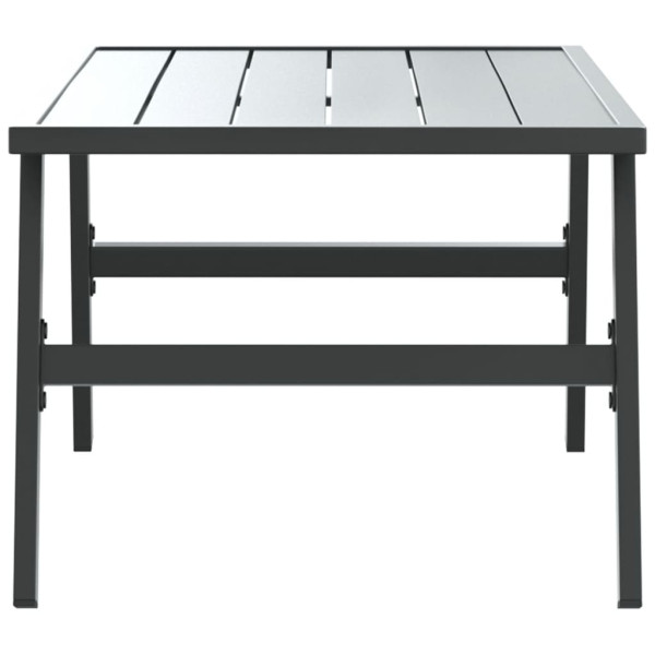 Mesa de centro para jardim 90x45x35 cm aço revestido a pó preto M 4