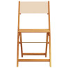 Sillas de jardín plegables 4 uds madera maciza y tela beige 4