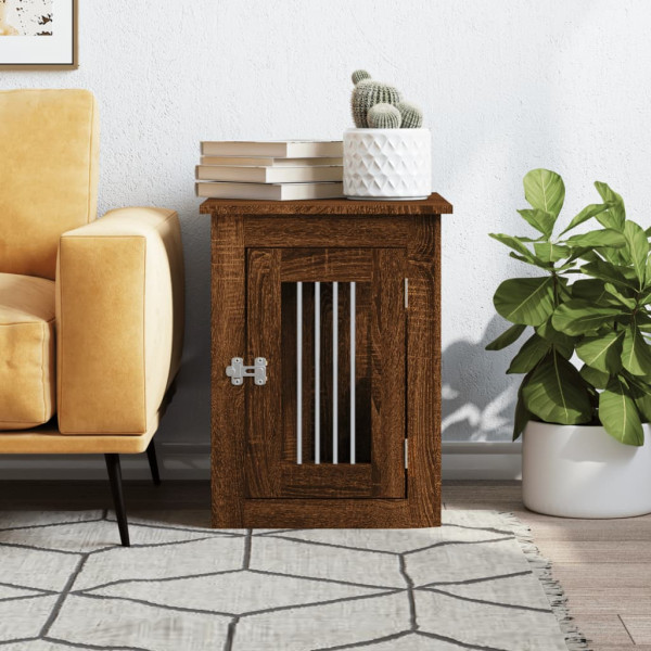 Jaula para perros madera de ingeniería roble marrón 45x62x59 cm M 3