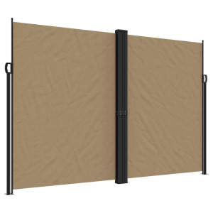 Toldo lateral retrátil 220x1200 cm cinzento-acastanhado H