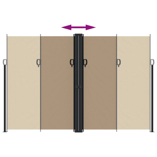 Toldo lateral retrátil 220x1200 cm cinzento-acastanhado M 5