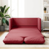 Sofá cama suelo 2 en 1 cuero sintético rojo tinto 112x174x55 cm 1