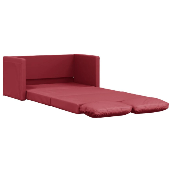Sofá-cama sem pés 112x174x55 cm couro artificial vermelho tinto M 2