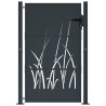 Puerta de jardín acero gris antracita diseño hierba 105x155 cm 3
