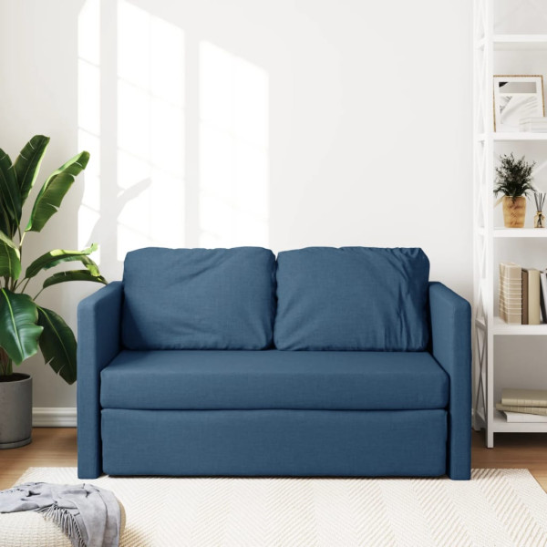 Sofá cama de suelo 2 en 1 tela azul 112x174x55 cm M 3