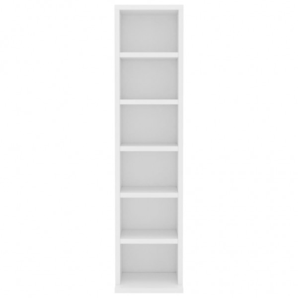 Estantería para CDs de madera contrachapada blanco 21x20x88 cm M 4