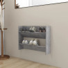 Zapatero de pared madera contrachapada gris hormigón 80x18x60cm 1