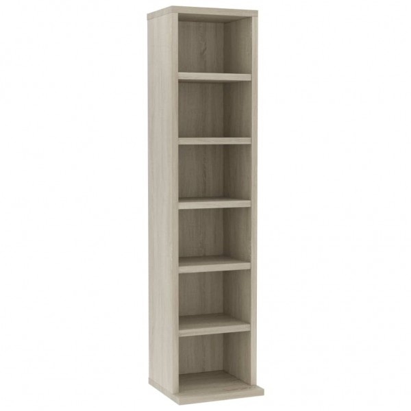 Estantería para CDs madera contrachapada color roble 21x20x88cm M 2