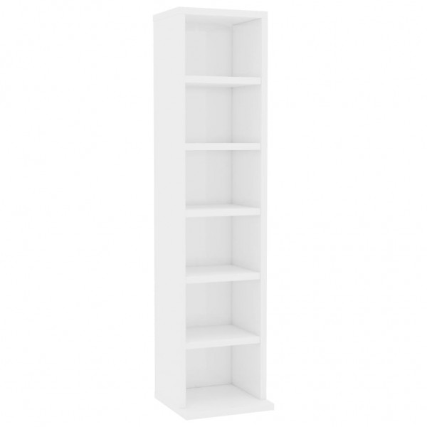 Estantería de CDs madera contrachapada blanco brillo 21x20x88cm M 2