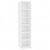 Estantería de CDs madera contrachapada blanco brillo 21x20x88cm 2