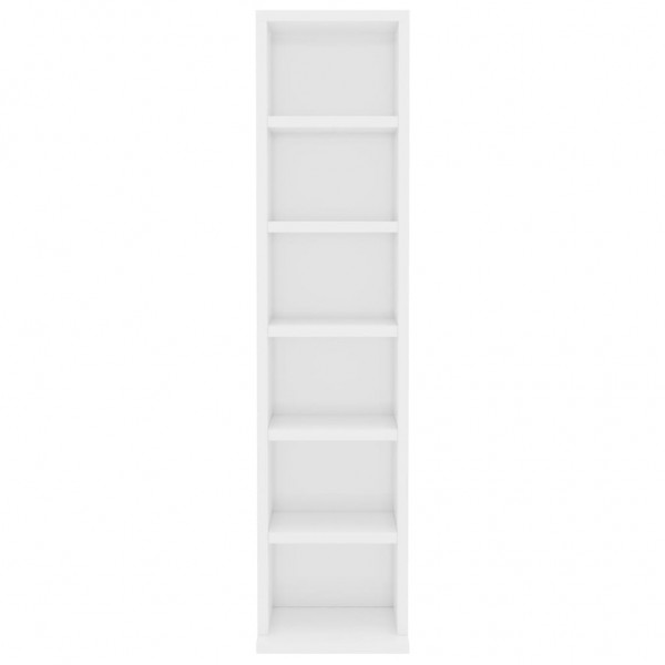 Estantería de CDs madera contrachapada blanco brillo 21x20x88cm M 4