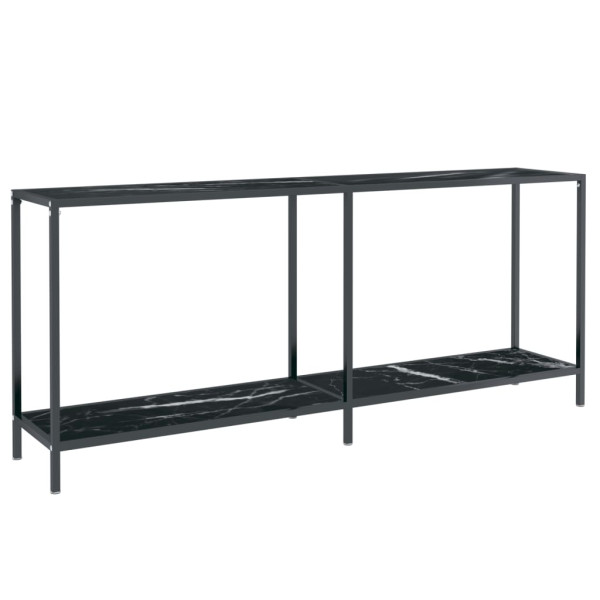 Mesa de consola vidrio templado negro 180x35x75.5 cm M 2
