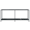 Mesa de consola vidrio templado negro 180x35x75.5 cm 3