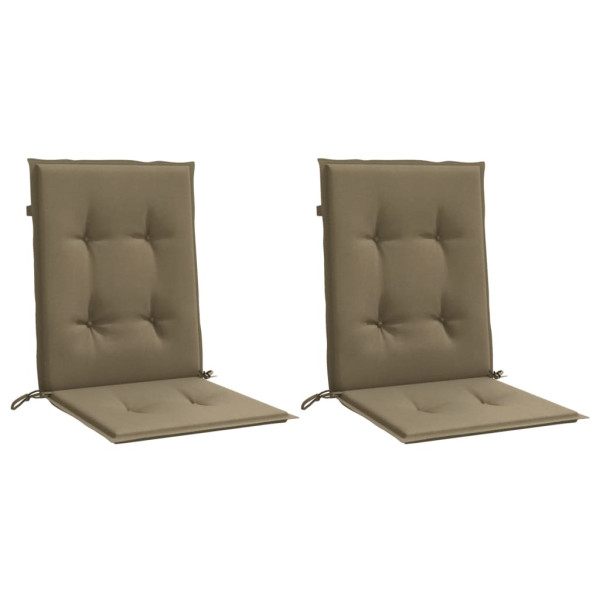 Cojines silla respaldo bajo 2 ud tela taupe melange 100x50x4 cm M 3