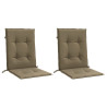 Cojines silla respaldo bajo 2 ud tela taupe melange 100x50x4 cm 3