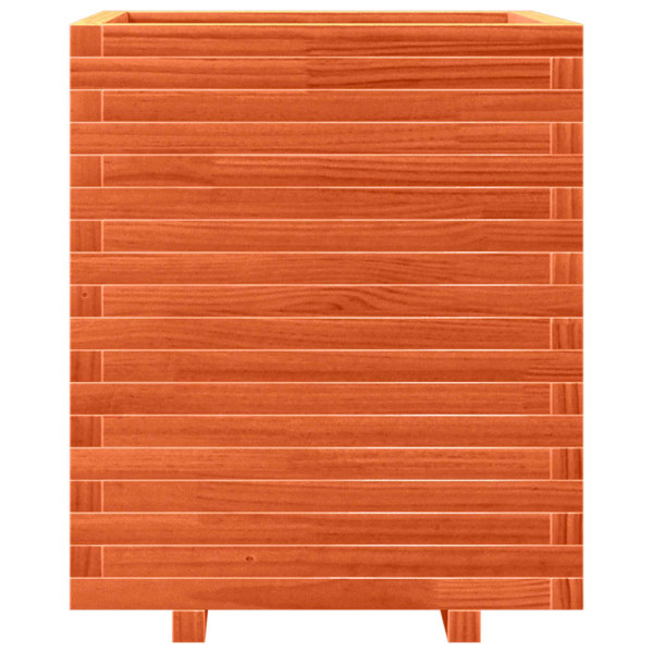Jardinera exterior madera maciza pino marrón cera 60x60x72 cm M 5