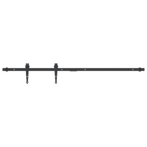 Kit mini puerta corredera de armario acero carbono negro 122 cm H