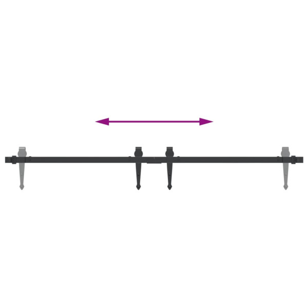 Kit mini puerta corredera de armario acero carbono negro 122 cm M 4