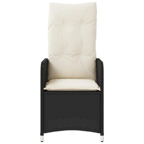 Sillones reclinable jardín cojines 2 uds ratán sintético negro M 4