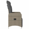 Sillones reclinable jardín y cojines 2 uds ratán sintético gris 5