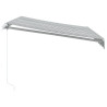 Toldo retrátil manual com luzes LED 300x250 cm antracite/branco 5