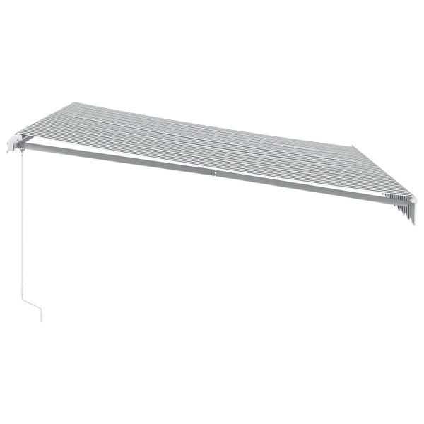 Toldo retráctil manual con luz LED antracita y blanco 400x350cm M 5