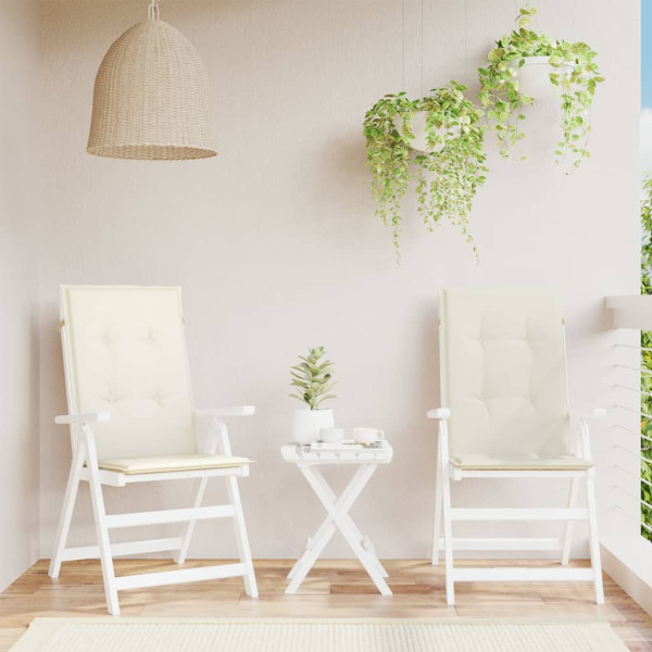 Cojines silla respaldo alto 2 uds tela crema melange 120x50x4cm M 4
