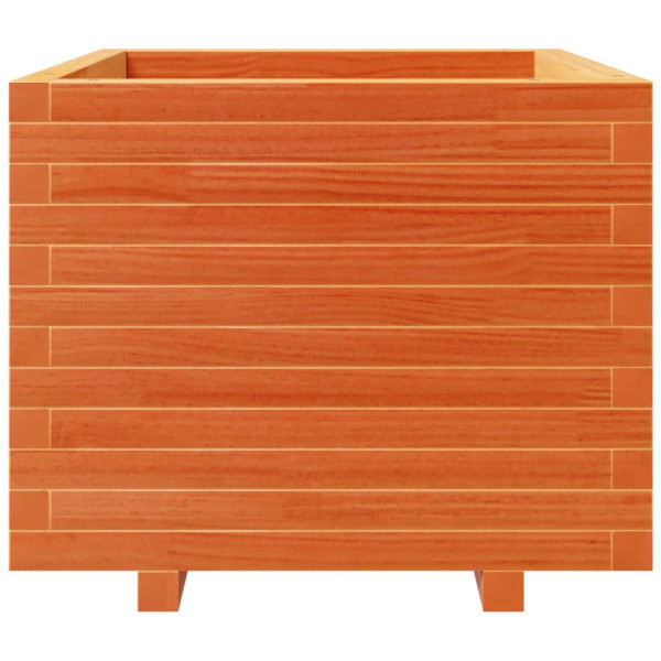 Jardinera madera maciza de pino marrón cera 60x60x49.5 cm M 5
