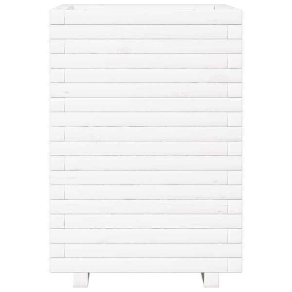 Jardinera madera maciza de pino blanco 50x50x72 cm M 5