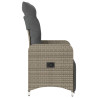 Sillón reclinable de jardín con cojines ratán sintético gris 5