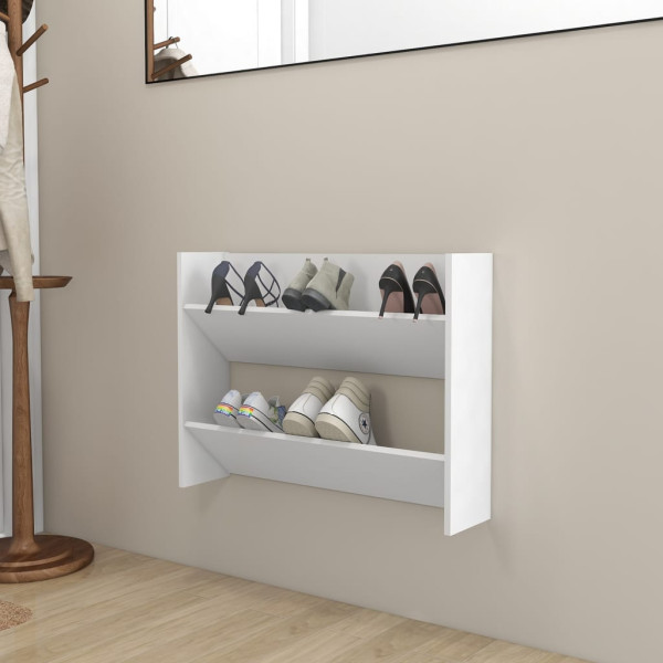 Zapatero de pared madera contrachapada blanco 80x18x60 cm D