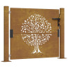 Puerta de jardín acero corten diseño árbol 105x80 cm 2
